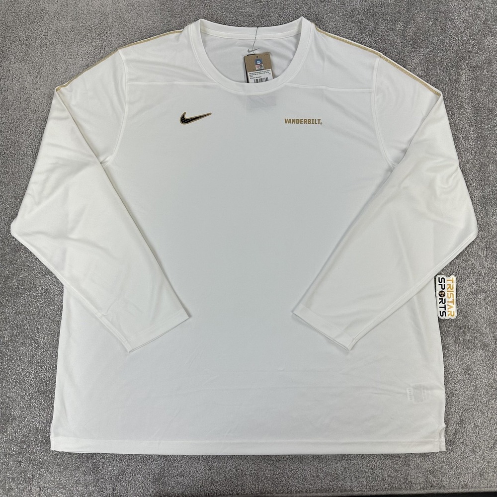 Vanderbilt Commodores Shirt Mens 4XL NCAA Football Dri-FIT Long Sleeve Nike